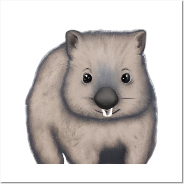 Cute Wombat Drawing Wall Art by Play Zoo